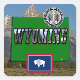 Wyoming Picture & Text, Map, Flag & State Seal