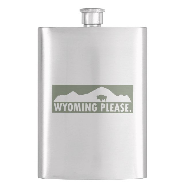 Wyoming Please Hip Flask (Front)