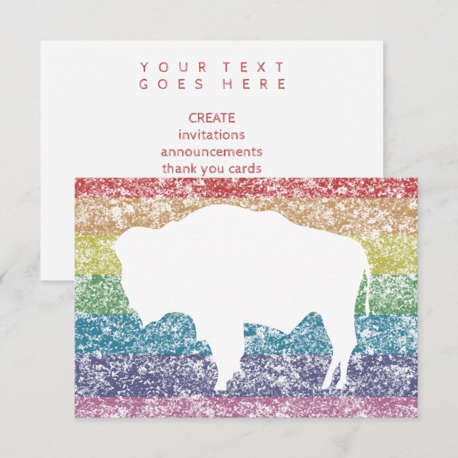 wyoming rainbow invitation (Front/Back)