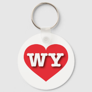 Wyoming Red Heart - I love WY Keychain