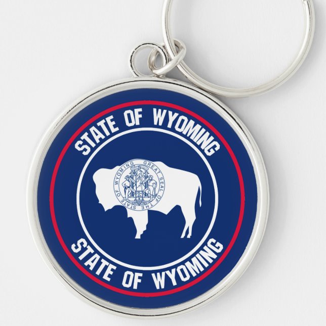 Wyoming Round Emblem Keychain (Front)