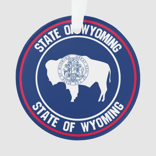 Wyoming Round Emblem Ornament (Front)