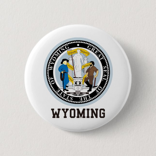 Wyoming Seal 2 Inch Round Button (Front)