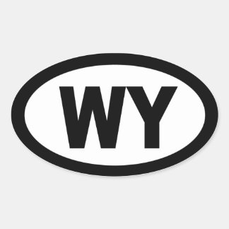 Wyoming - sheet of 4 oval car stickers