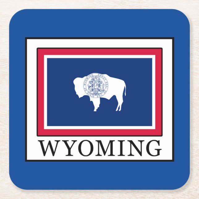 Wyoming Square Paper Coaster (Front)