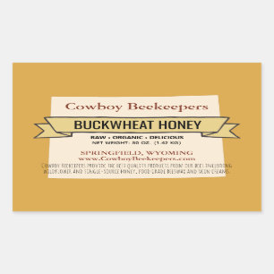 Wyoming State Buckwheat Honey Jar Stickers