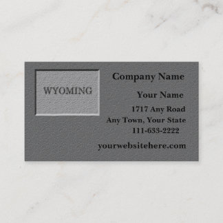 Wyoming State Business card carved stone look