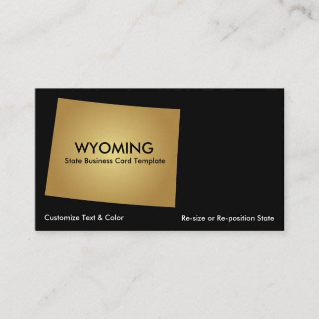 Wyoming State Carte de visite Metallic Gold (Devant)