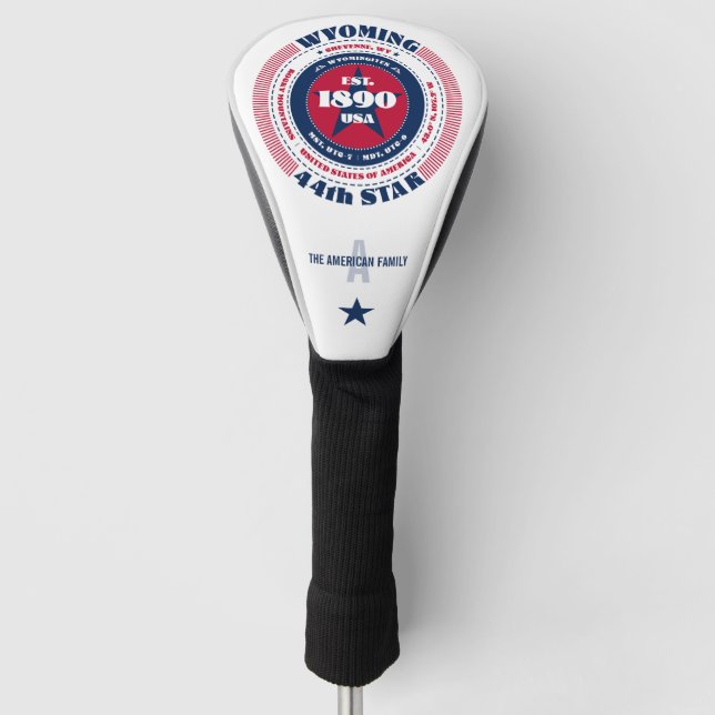 Wyoming State Circle Custom Golf Head Cover (Front)