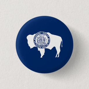 Wyoming State Flag 1 Inch Round Button