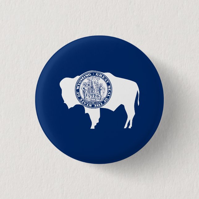 Wyoming State Flag 1 Inch Round Button (Front)
