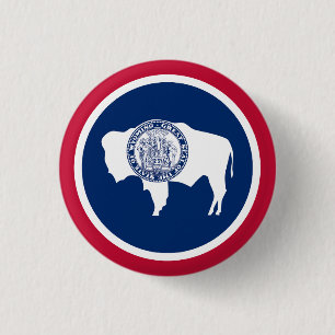 Wyoming State Flag 1 Inch Round Button