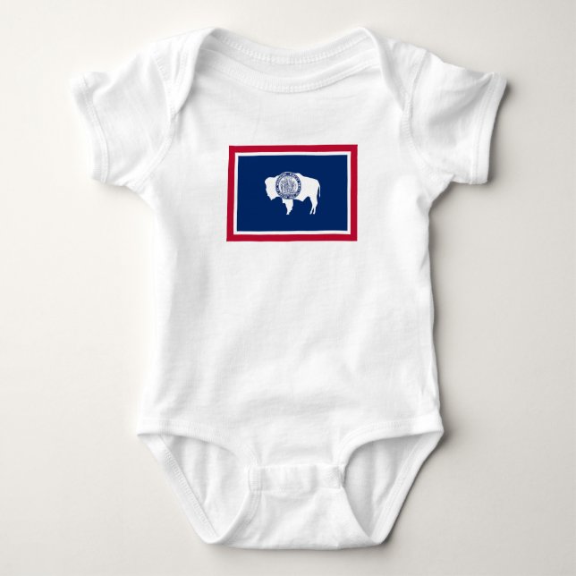 Wyoming State Flag Baby Bodysuit (Front)