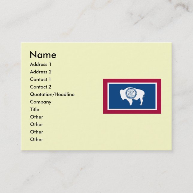Wyoming State Flag Business Card (Front)