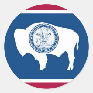 Wyoming State Flag Classic Round Sticker