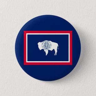 Wyoming State Flag Design 2 Inch Round Button
