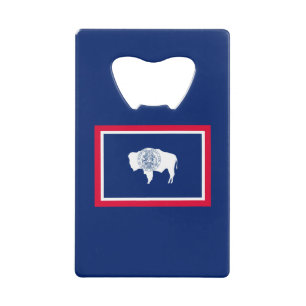 Wyoming State Flag Design Credit Card Bottle Opener