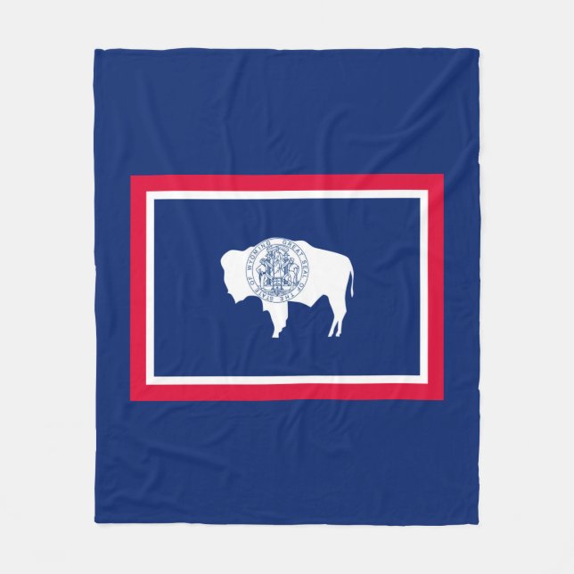 Wyoming State Flag Design Fleece Blanket (Front)