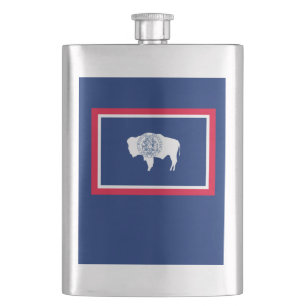 Wyoming State Flag Design Hip Flask