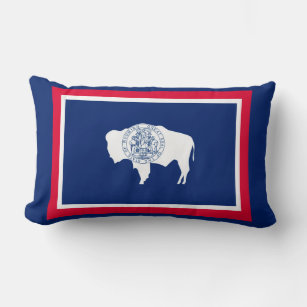 Wyoming State Flag Design Lumbar Pillow