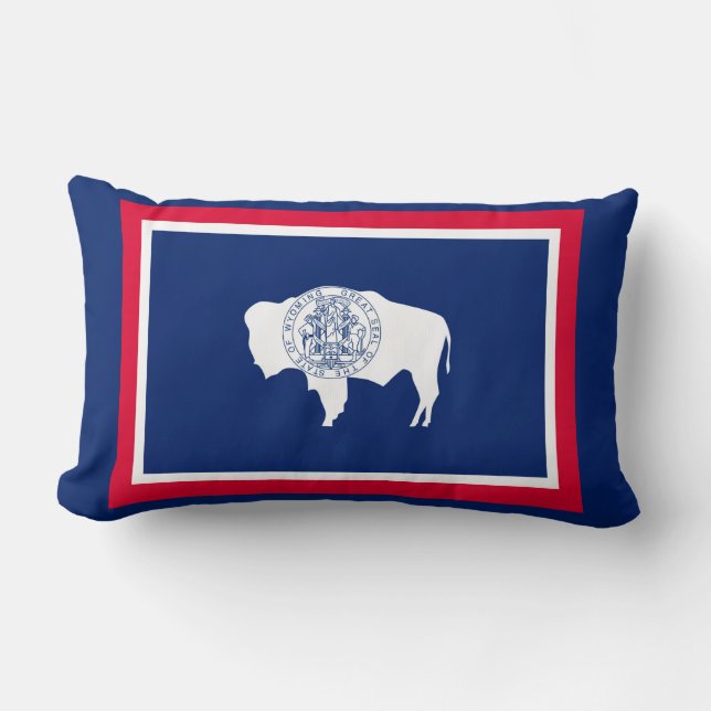 Wyoming State Flag Design Lumbar Pillow (Front)