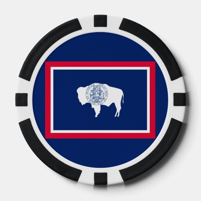 Wyoming State Flag Design Poker Chips (Front)