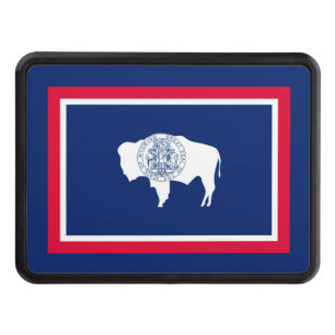 Wyoming State Flag Design Trailer Hitch Cover