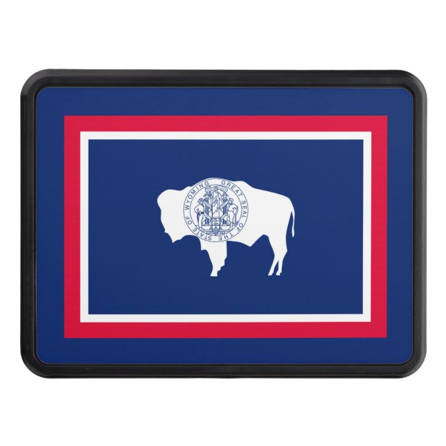 Wyoming State Flag Design Trailer Hitch Cover (Front)