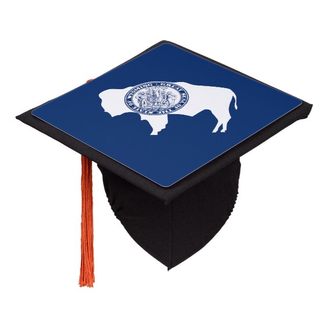 Wyoming State Flag Graduation Cap Topper (Angled)