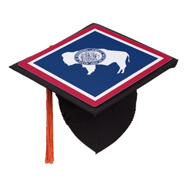Wyoming State Flag Graduation Cap Topper (Angled)