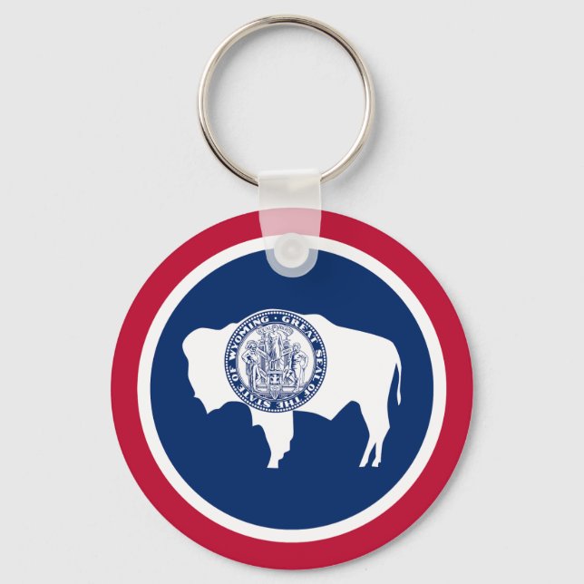 Wyoming State Flag Keychain (Front)