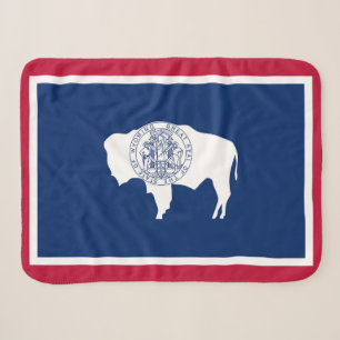 Wyoming State Flag Print Patriotic Sherpa Blanket