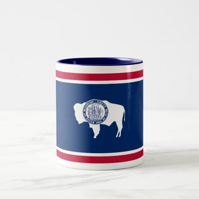Wyoming State Flag Two-Tone Coffee Mug (Center)