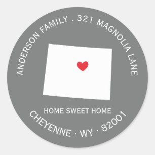 WYOMING State   New Home Address Label Sticker