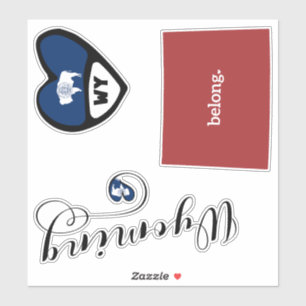 Wyoming State, Sheet of Die Cut Stickers