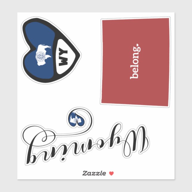 Wyoming State, Sheet of Die Cut Stickers (Sheet)