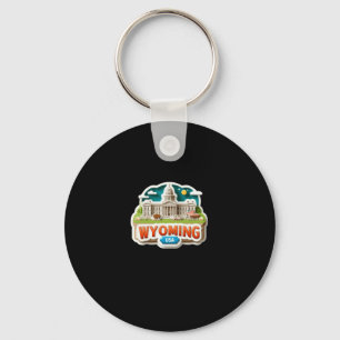 Wyoming Sticker Keychain