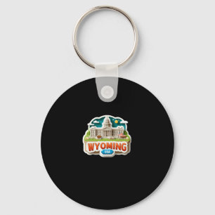 Wyoming Sticker Keychain