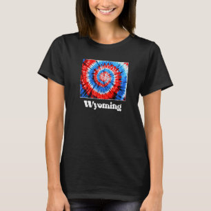 Wyoming Tie Dye Red White Blue Patriotic T-Shirt