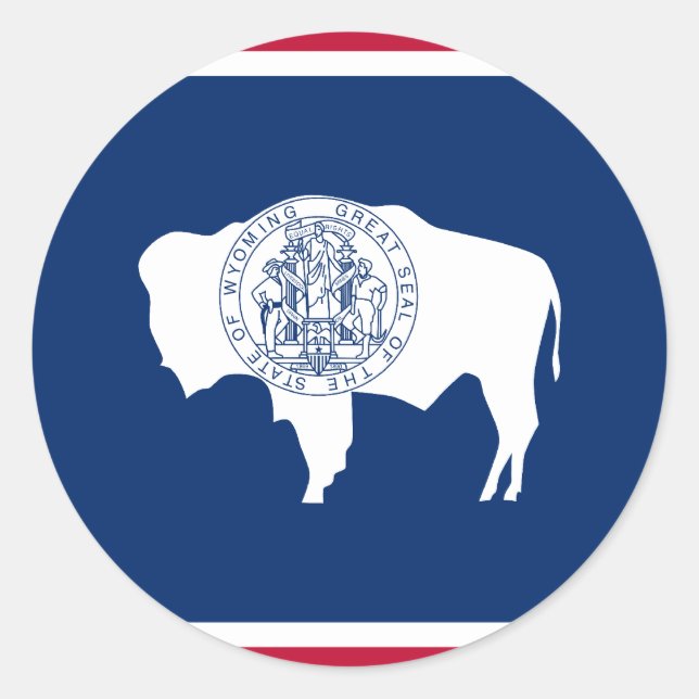 Wyoming, United States flag Classic Round Sticker (Front)