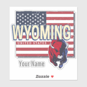 Wyoming United States Retro State Map Vintage USA