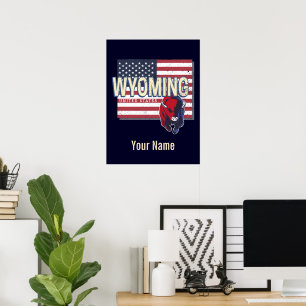 Wyoming United States Retro State Map Vintage USA  Poster