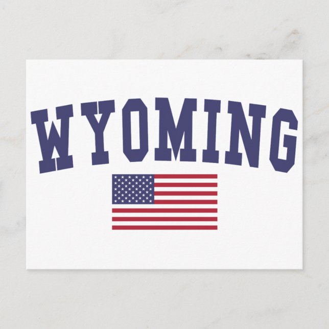 Wyoming US Flag Postcard (Front)
