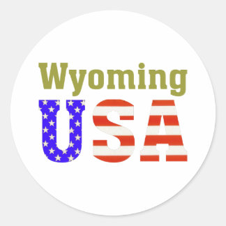 Wyoming USA! Classic Round Sticker