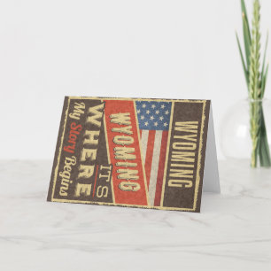 Wyoming USA Flag Card