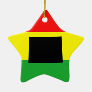 Wyoming with Rasta Colours Ceramic Ornament