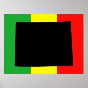 Wyoming with Rasta Colours Poster