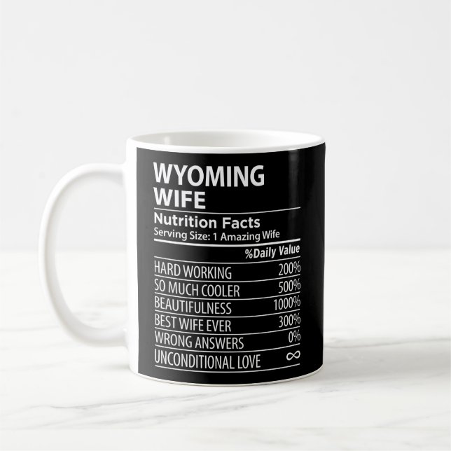 Wyoming Wy Nutrition Facts Usa State Coffee Mug (Left)