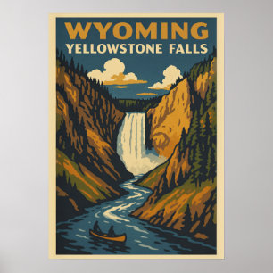 Wyoming Yellowstone Falls V01 Poster
