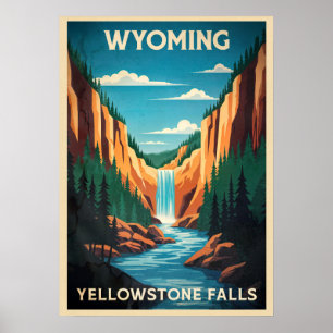 Wyoming Yellowstone Falls V02 Poster